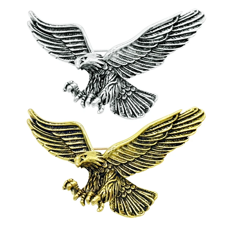  vintage design gold plated retro eagle shaped brooches for