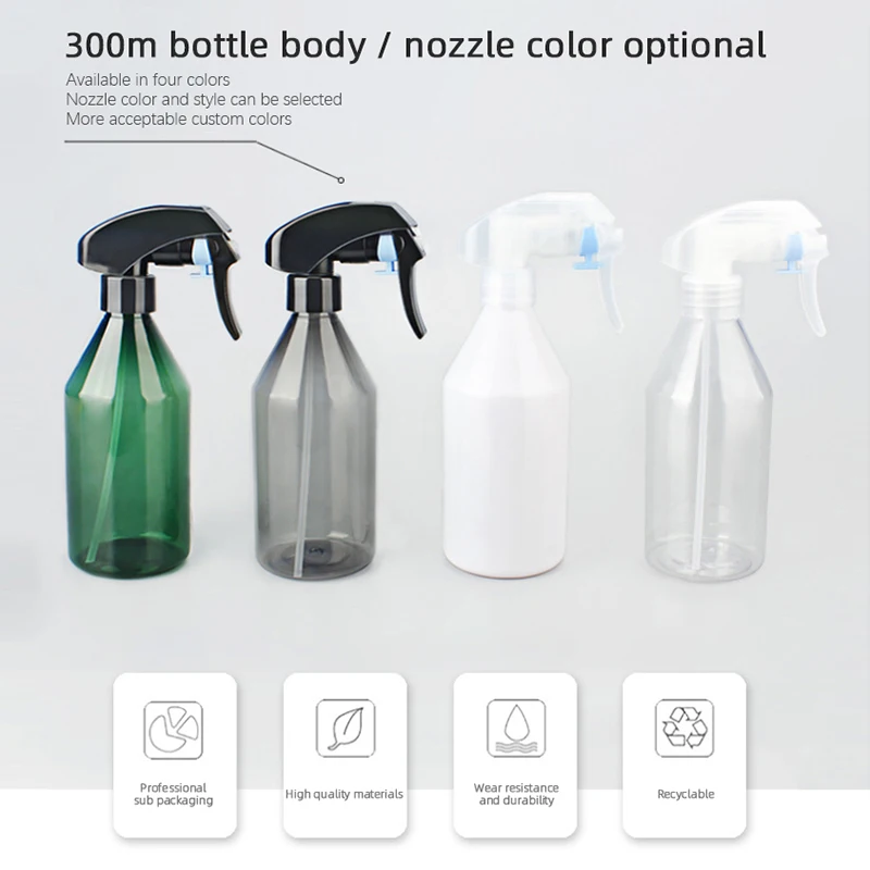 300ml Spray Bottle Plastic 4 Colors Refillable Bottle Multifunctional Hair Salon Garden Watering Flower Sprayer Makeup Tool