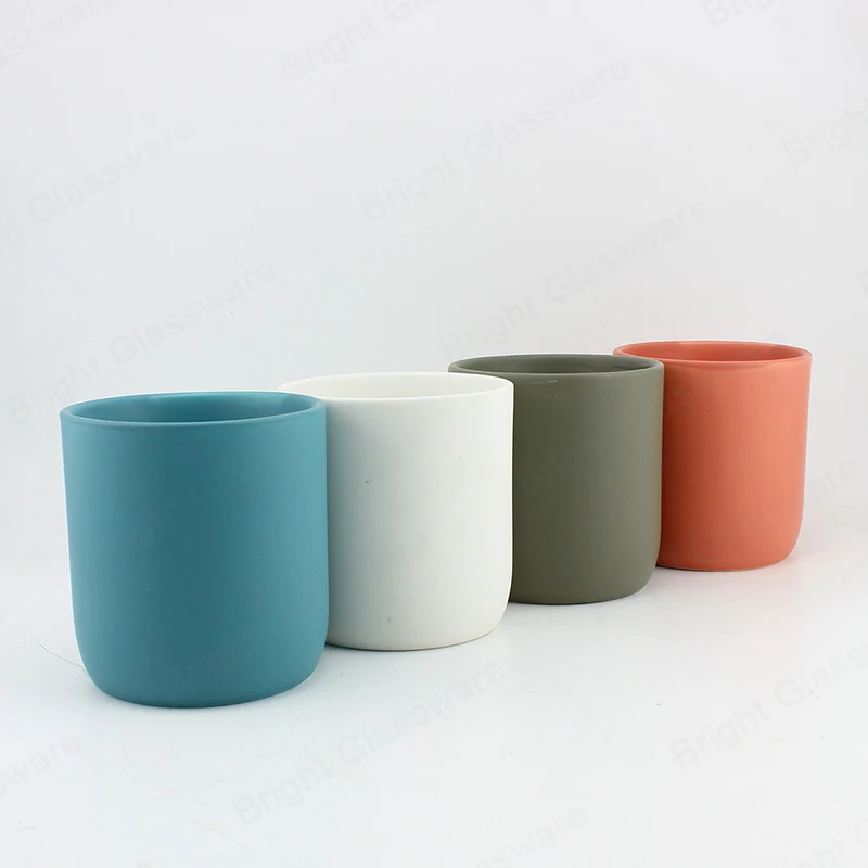 China Factory Custom Ceramic Jar for Candle Ceramic Candle Holder Empty Ceramic Jar