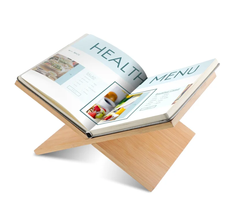 Wooden Book Holder for Display Reading Textbook Holder Open Book Display Stand for Open and Closed Books