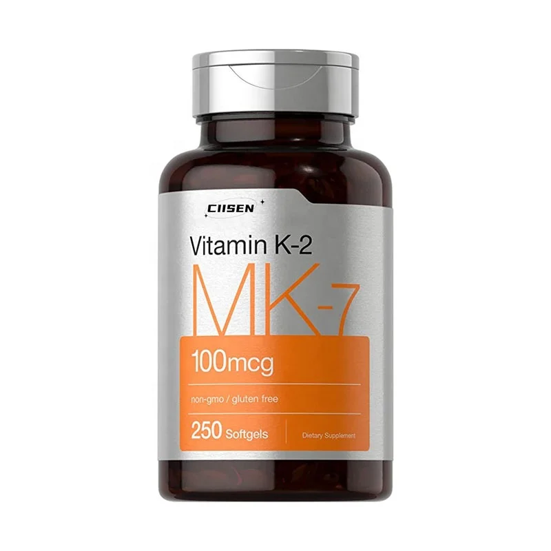Dietary Gluten Free Vitamin Supplement Vitamin K2 MK7 100mcg softgel capsule Cardiovascular Health Support to Build Strong Bones