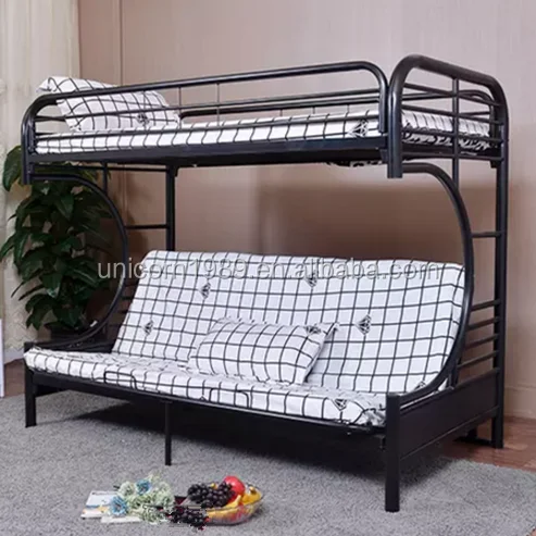 Metal frame C style bed Twin futon bunk bed  double used sofa bed