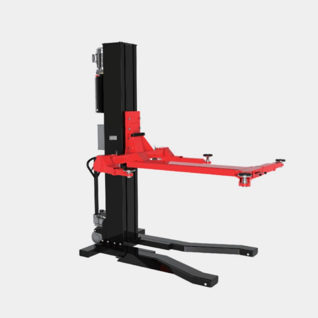 Eco-way Vehicle Equipment Single Post Car Lift Mobile One Lifting System Single Post Lift Car