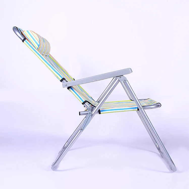Facebook multifunctional metal beach chair single folding outdoor lounge chair for lunch break