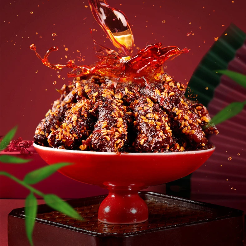 Hot&Spicy  beef jerky barbecue flavor 88g Chinese Wholesale Market Price Beef Jerky Processing Plant Spicy Dried Beef Jerky