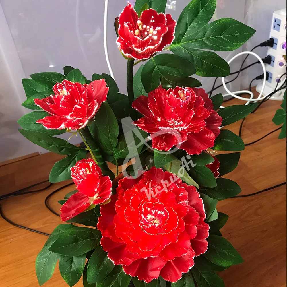 Cactus shape RGB led fiber optic flower lamp glow flower glow plant for home event decoration