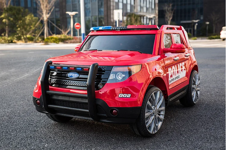 2023 New Cheap Price  Kids 12V Electric Police Ride-On SUV with RC, Lights/Sounds, AUX