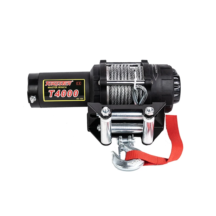 Hot selling 4000lbs  pulling 12v/24v mini electric winch with steel rope