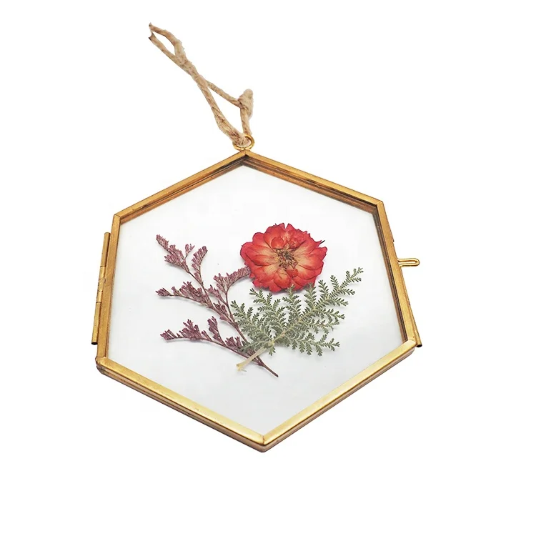 High quality wall hanging metal copper glass picture photo frames for home decor