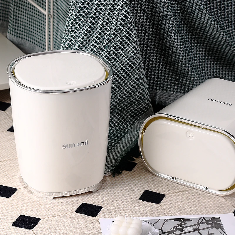 Modern Eco-friendly Plastic Trash Bin Round Shape Garbage Can Indoor Waste Bin Simple Trash Containers