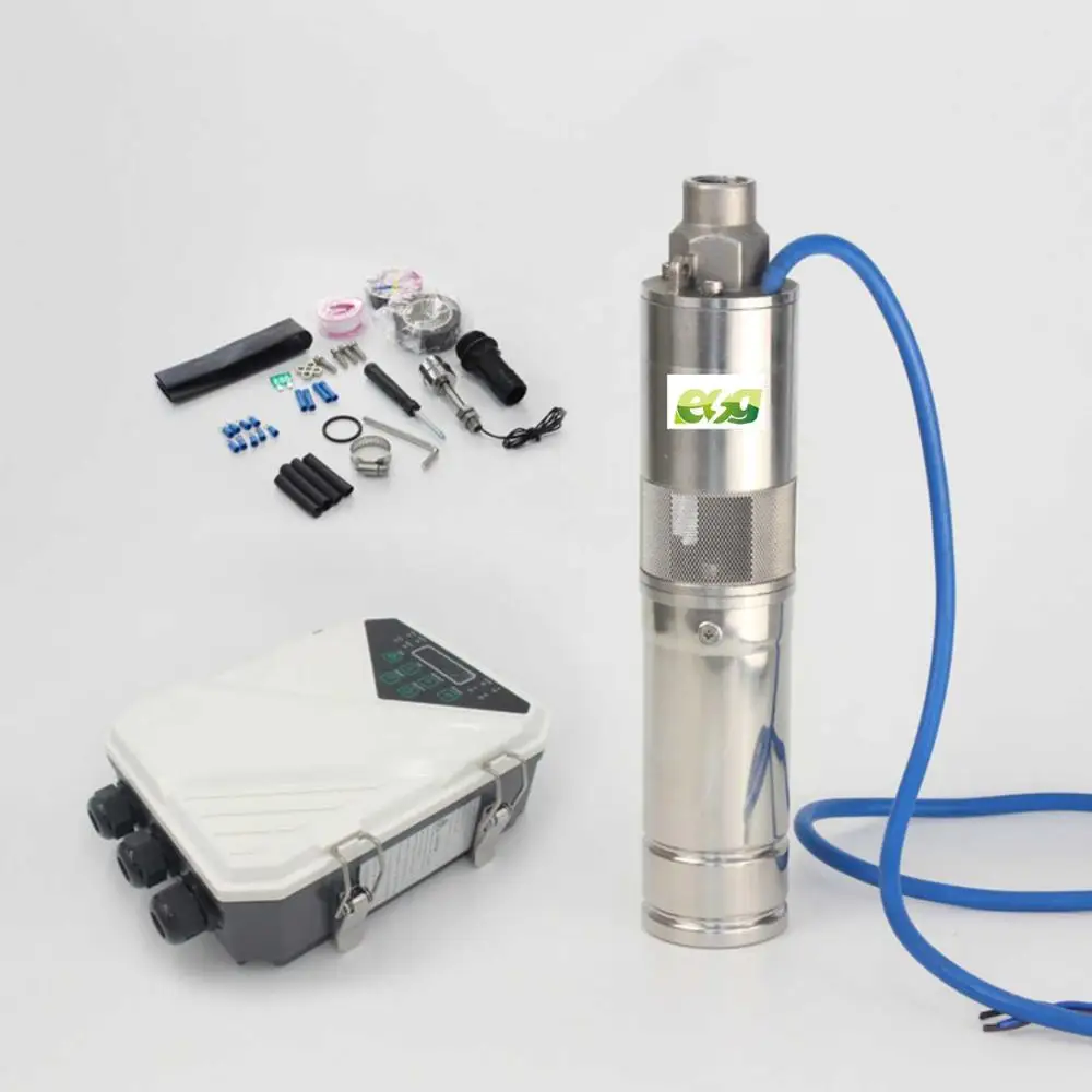 ESG 100m head  for irrigation solar water pump 3 Inch  DC 36v 210w solar water pump with panel