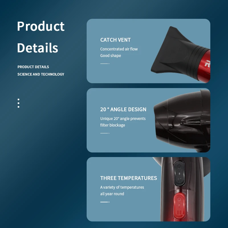 premium hair protection with anti-static effect professional hair dryer with high speed DC motor