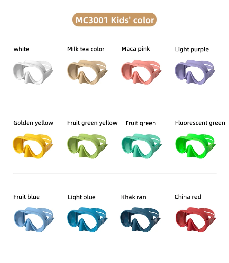 Anti Leak Kids Swim Diving Goggles Glasses Snorkel Gear children Tempered Glass Snorkel Diving Mask frameless