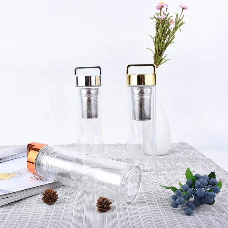 Fashion Graffiti Glass Water Bottle 1000ml Adult Sport Large Capacity Transparent Space Cup Portable Tea Strainer Filter Bottle