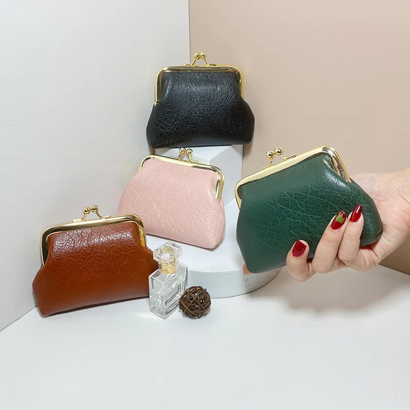 Retro Creative Mini Storage Vintage Clip Coin Bag Custom Small Purse Ladies