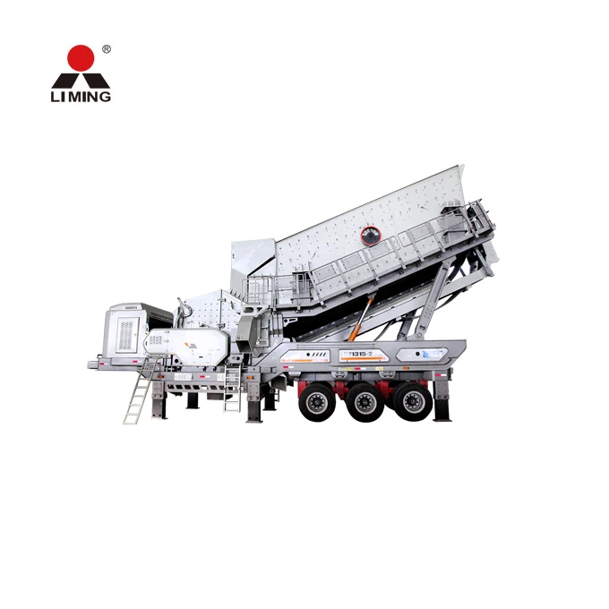 100T/H Wheel Type Mobile Impact Crusher Plant Four In One Mobile Construction Waste Crusher Station