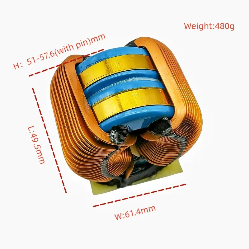 Ripple high current filter inductors 72UH to 1mh 50A to 80A flat coil new energy vertical loop power inductors