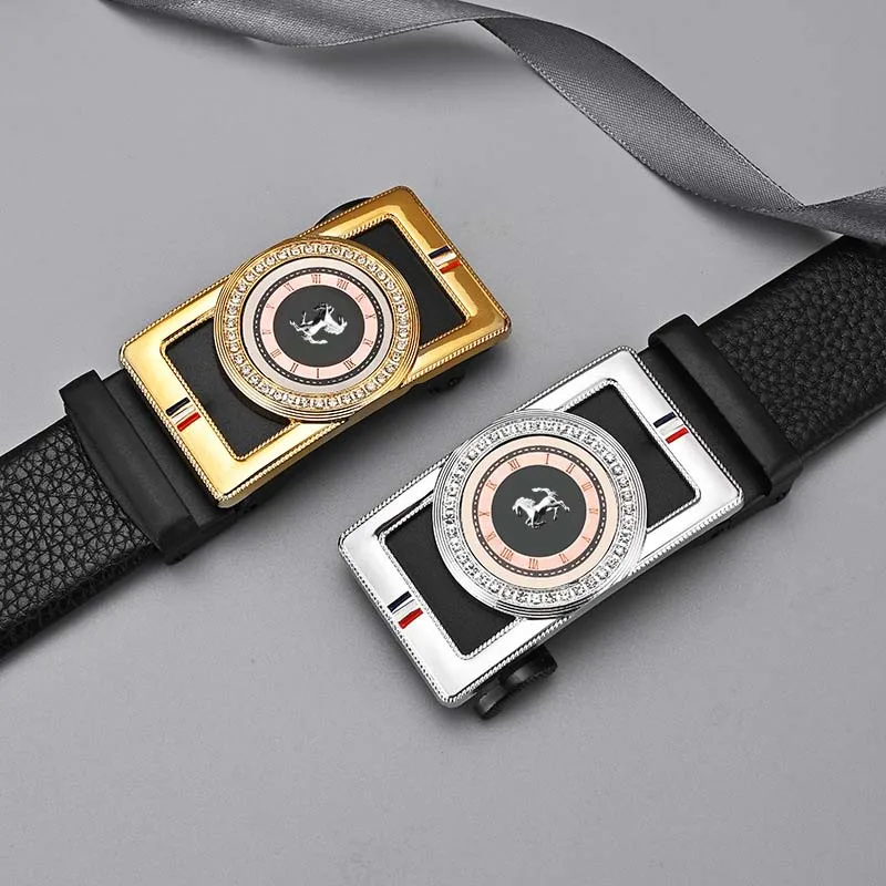 Wholesale Custom Logo Fashion Automatic Buckle Belt Casual Business PVC Leather Belt for Men