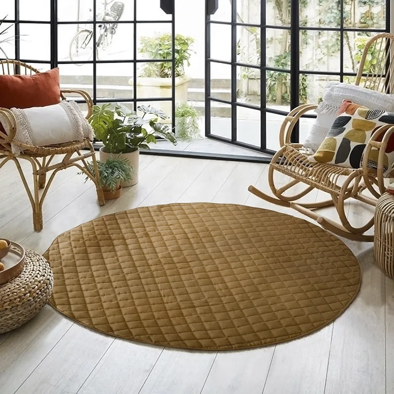 Baby Play Mat, Extra-Thick & Extra-Large Round Floor Pad, Designed for Tummy Time, Crawling, & Baby Activity Gyms, Foldable