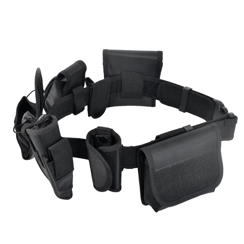 ZGJINLONG Multi-functional Tactical Belt with 7 Components Pouches Bags Holster Gear Security Guard Belt