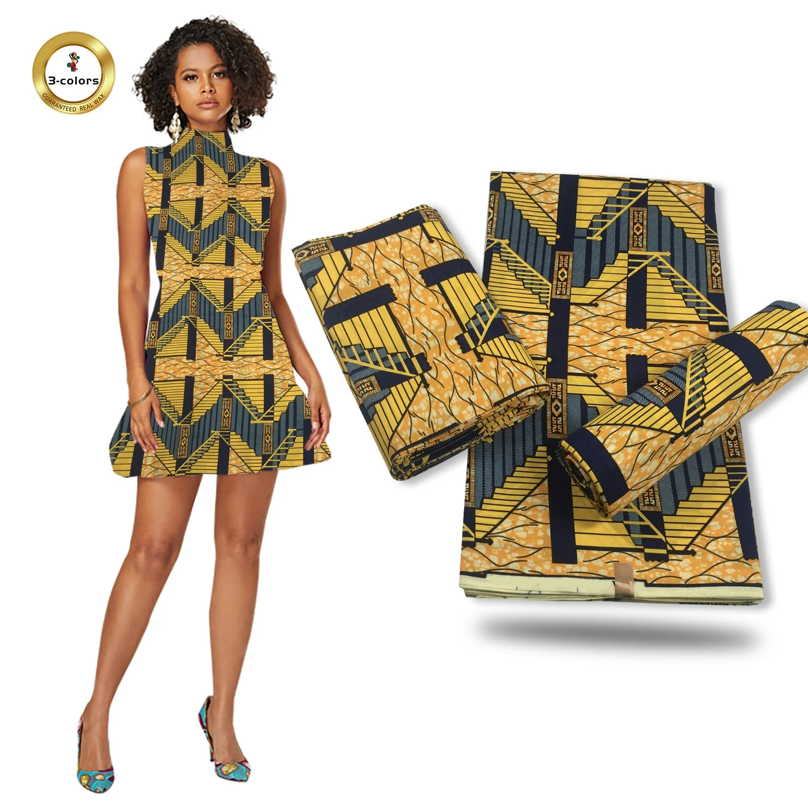 New Customized Soft Combed 100% Cotton African Badges Wax Fabric For Garment