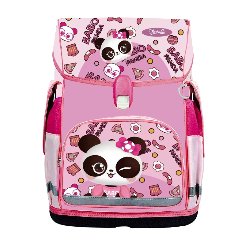 Custom Large Capacity Waterproof Kids Backpack with Colorful Pink & Cartoon Pattern Unisex Design for Teen Girls and Students