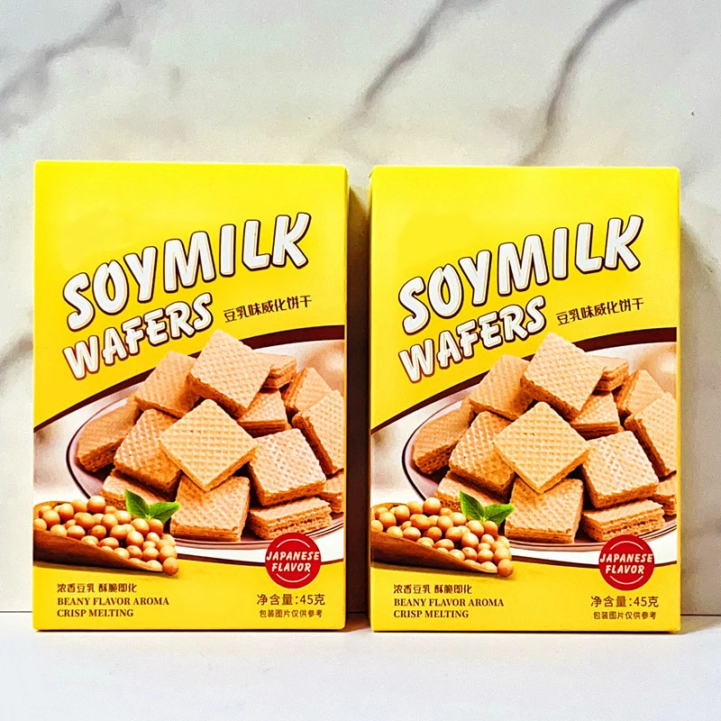 Chinese OEM Factory Pure Soy Aroma Crunchy Wafer Storewide Promotion Enjoy Soy Milk Wafer Biscuits