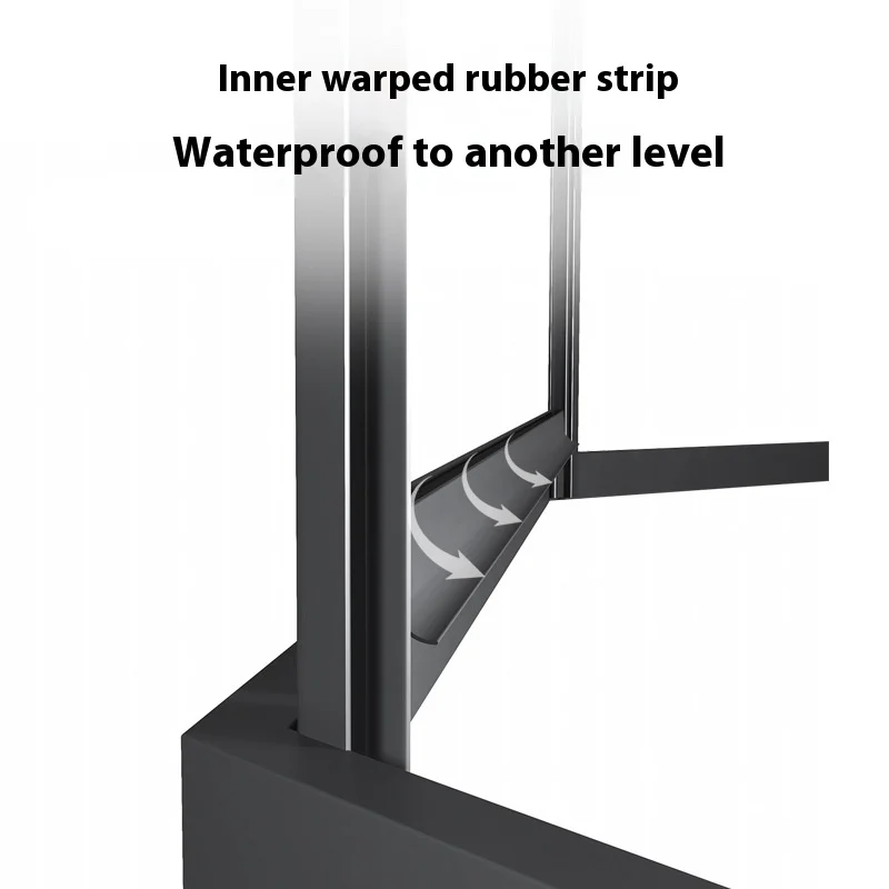 Minimalist Diamond-Shaped Shower Screen Simple Bath Partition Glass Door Sliding Polished Household Dry Wet Separation Bathroom