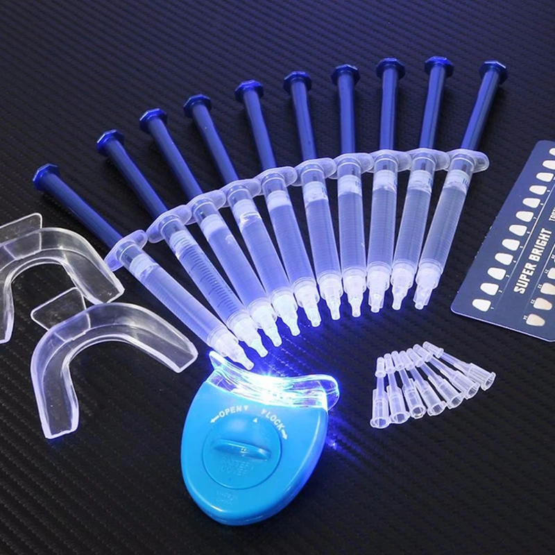 10Pcs Teeth Whitening Gel With LED Accelerator Light and Tray Tooth Whitener Kits