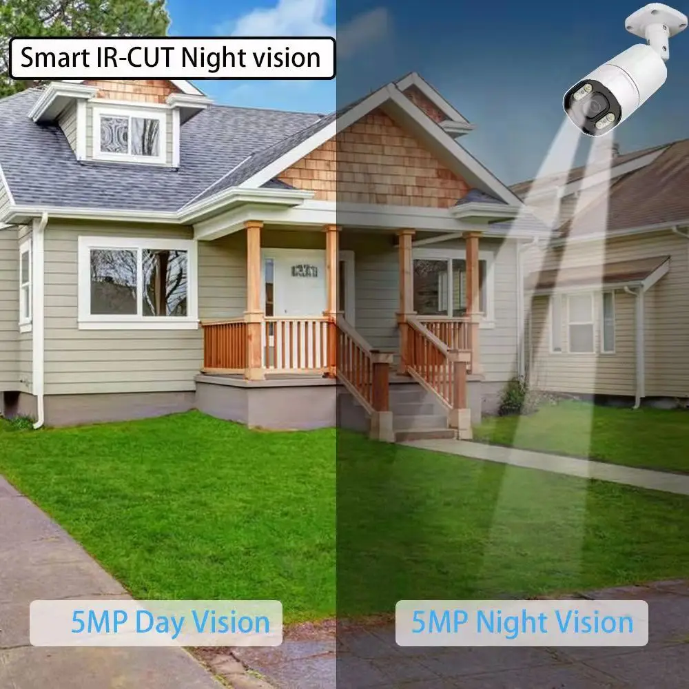 Ultra HD 4K 8MP CCTV PoE IP Camera Security Street Outdoor Indoor Double Light Human Detection Color Full Night Vision Cam