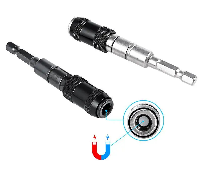 Магнитное сверло с шестигранным хвостовиком 1/4 дюйма, долговечная отвертка, быстросменный держатель, направляющая для электроинструмента, инструменты для деревообработки