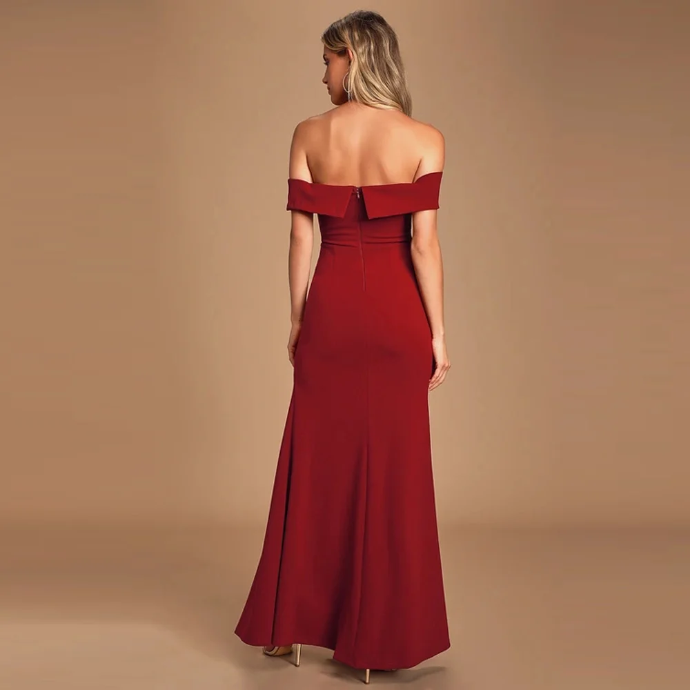 Custom Manufacturer Off The Shoulder Backless Maxi Dress Corset Dress Sexy Split Mermaid Elegant Evening Dress