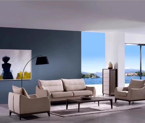 Custom OEM three seat wooden furniture modern home living room luxury High end hotel  designer elegant sofa set