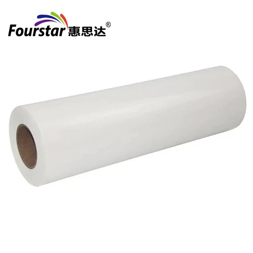 Fourstar 60cm*100m single side second peel pet film for clothes printer DTF 75U Thickness Release Pet Film Roll