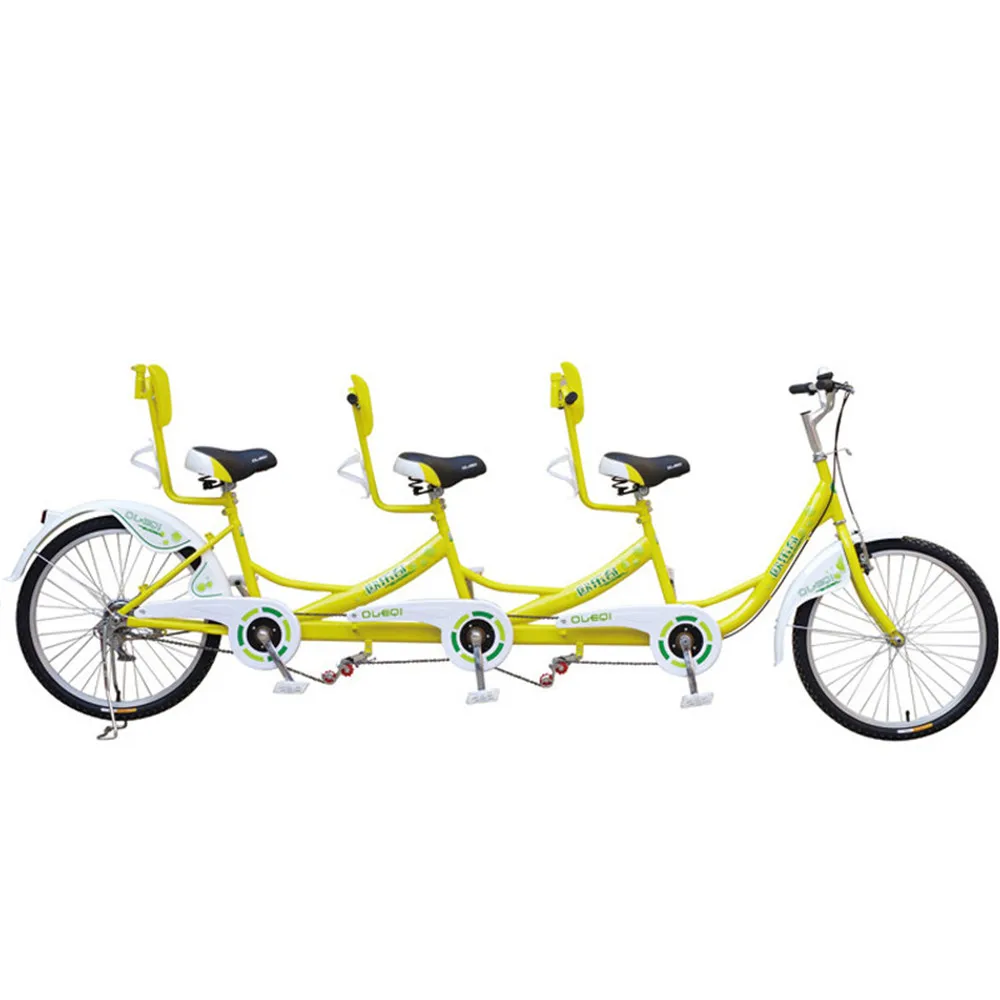 New style carbon steel frame 3 person seat tandem bikes family bicycles for sale