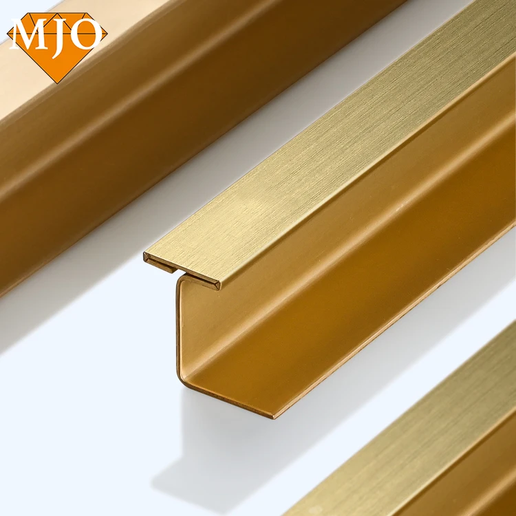 Foshan Factory MJO Brass Tile Trim Copper Tile Trim For Building Wall Decoration U Shape New Style Stainless Steel Tile Trim