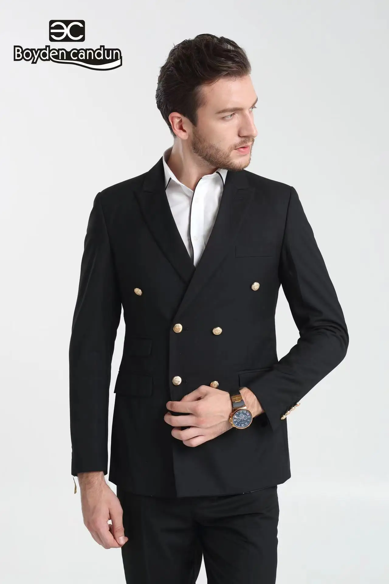 Italian Business 2 Pieces Royal Blue Classic Men Suit Groom Prom Tuxedos Grooms men Blazer Wedding suit for men