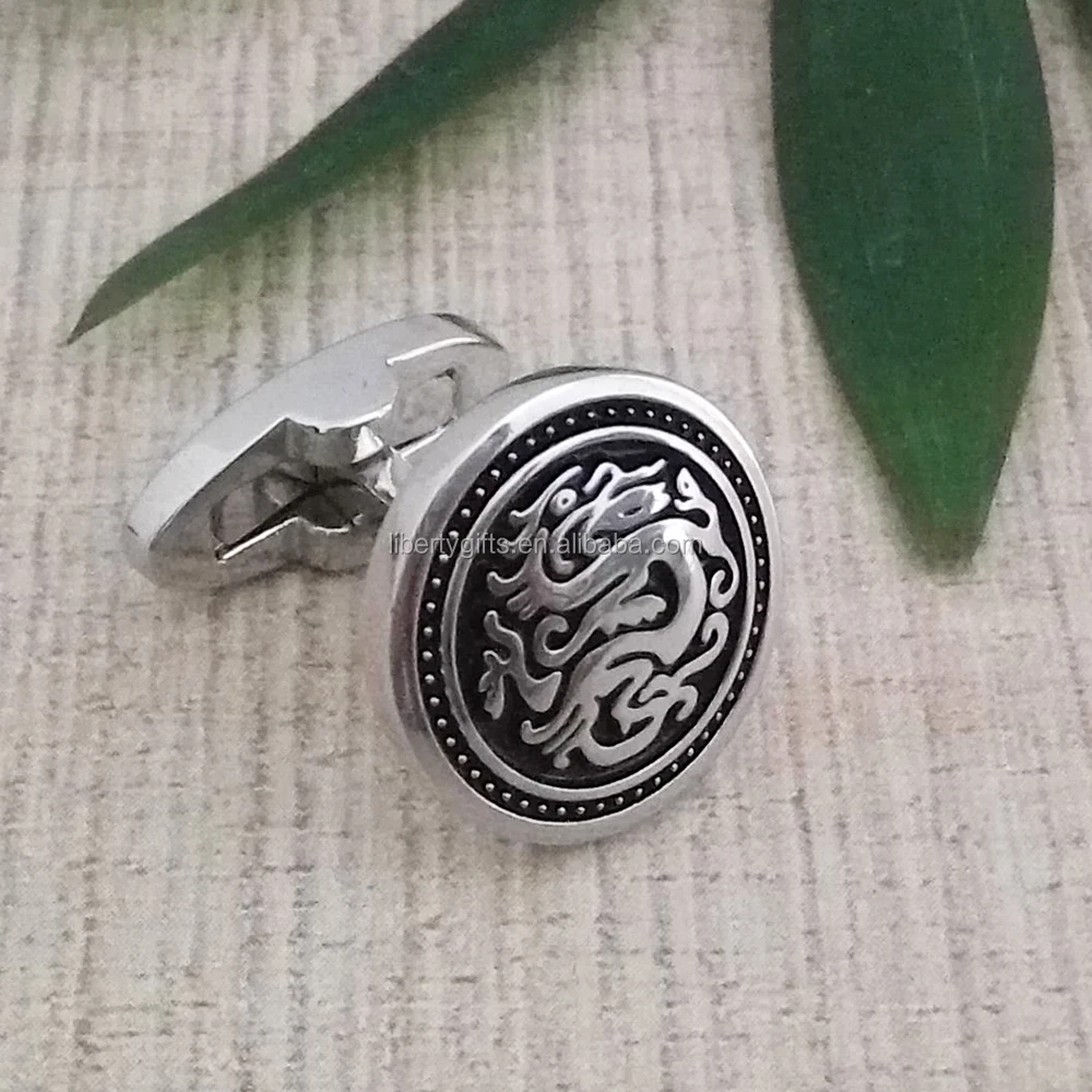 Круглый дракон в форме мужчин запонки