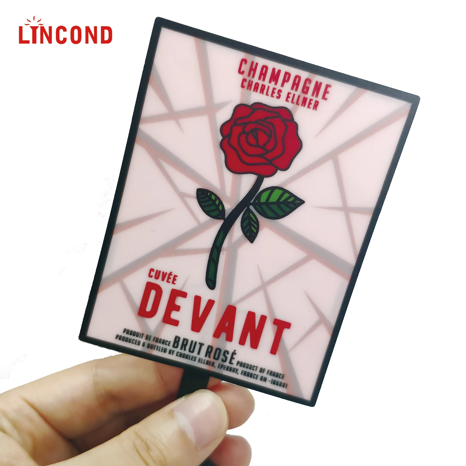 OEM EL label luminous bottle sticker waterproof light up wine Champagne bottle led Label flashing label