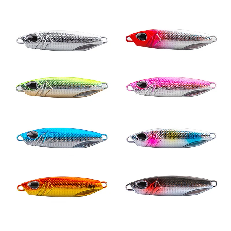 WEIHE 8 Colors 10g 15g 20g 25g 30g 40g Lead Fish Artificial Hard Metal Fishing Lure With 3D Eyes