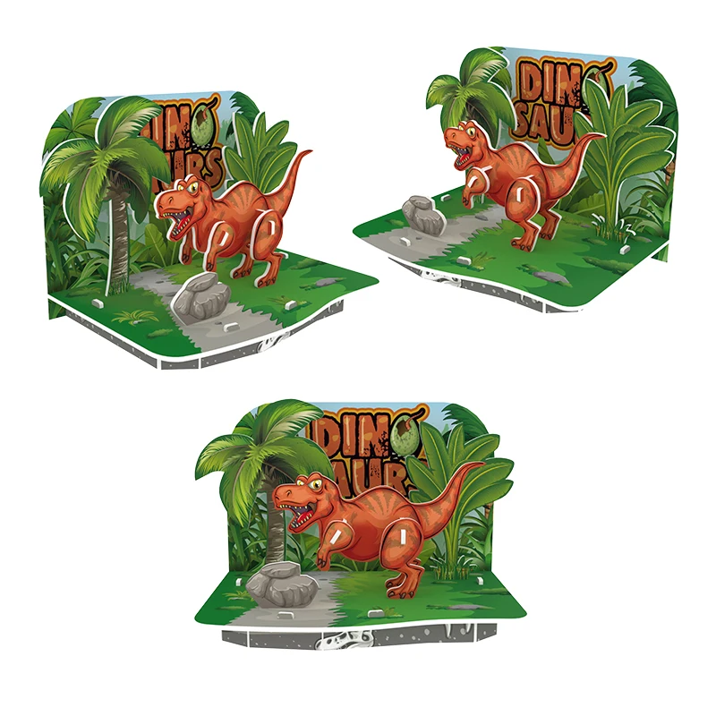 New Hot Items 4 in 1 Assembly Jurassic dinosaurs World with jungle scene 3D foam Puzzles Kids Education Game puzzles