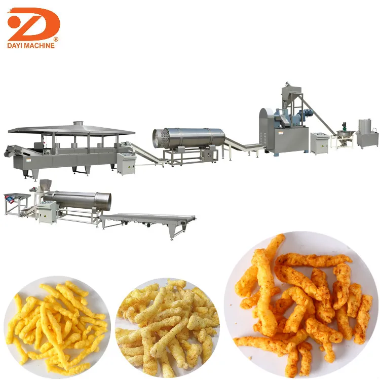 Corn chips nik naks making machine cheetos kurkure puffs cheese snack food extruder production line