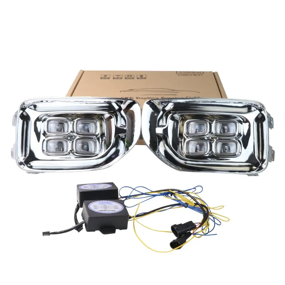 WINAUTO Chrome For Kia Sportage R  2017 - 2018 With Yellow Light DRL Daytime Running Light