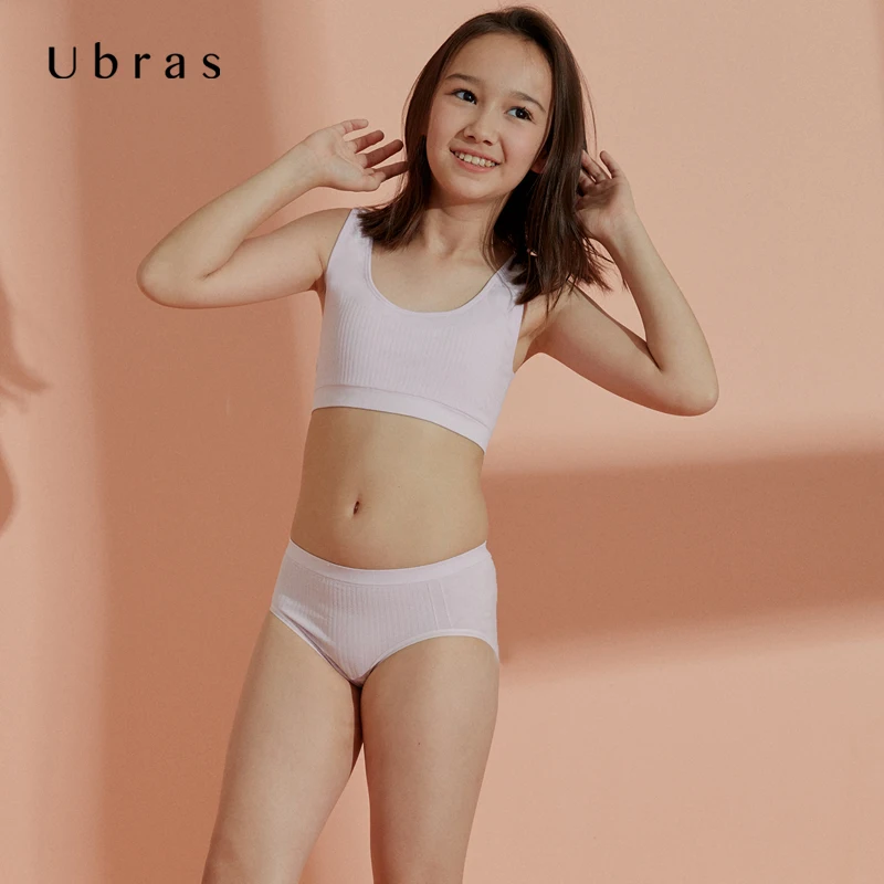 
 Ubras UG114079 1 шт. QC новый комплект модного нижнего белья Мягкий бесшовное нижнее белье, бюстгальтеры для подростков, нижнее белье для детей, для девочек  
