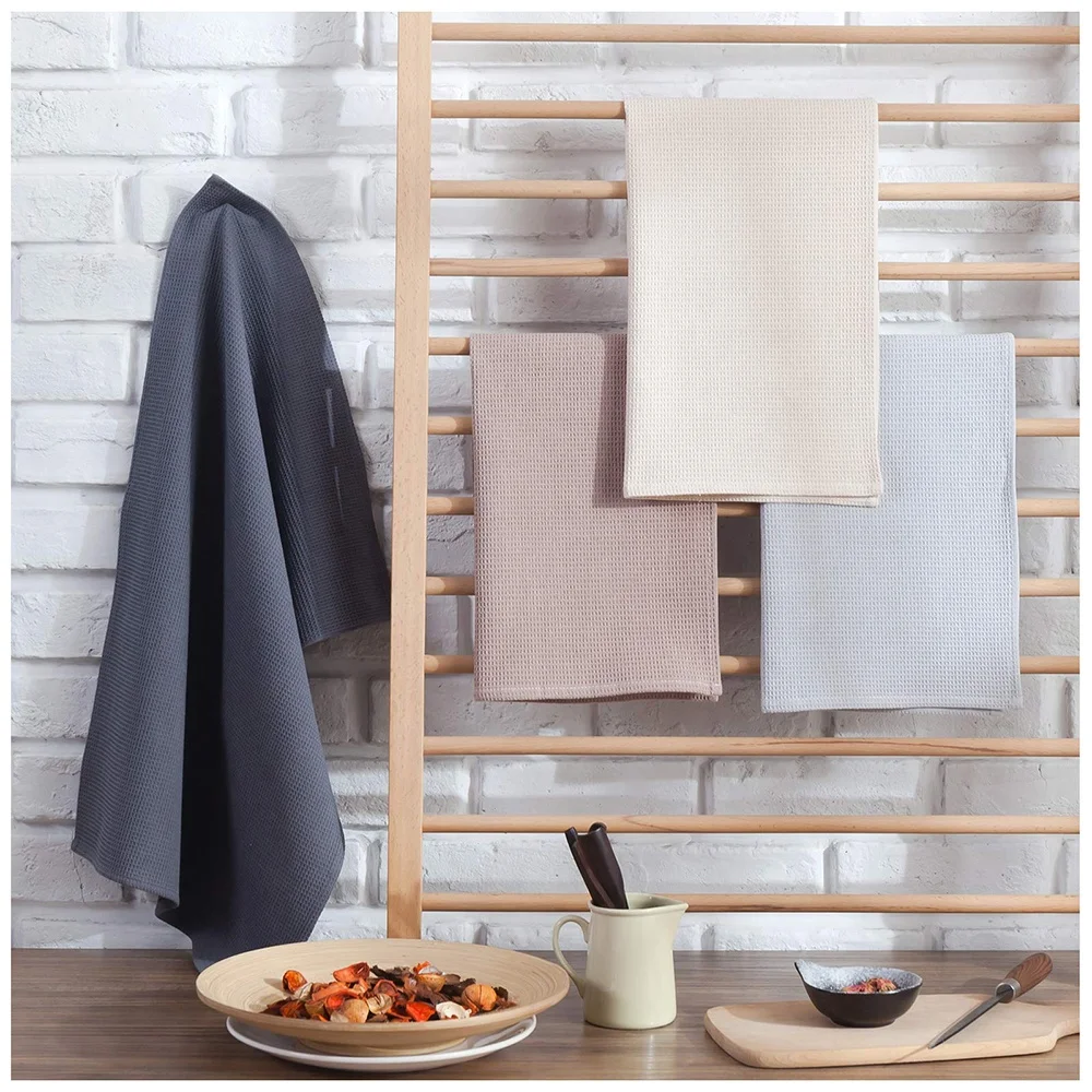 100% Cotton Waffle Weave Kitchen Dish Cloths Super Absorbent Kitchen Towels
