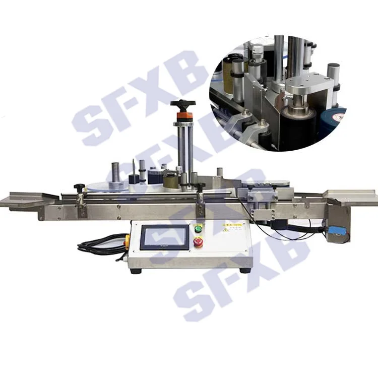  Sfxb XBTB-303 оптовая продажа столешница Полуавтоматическая этикетировочная машина для круглых бутылок банок с двойными