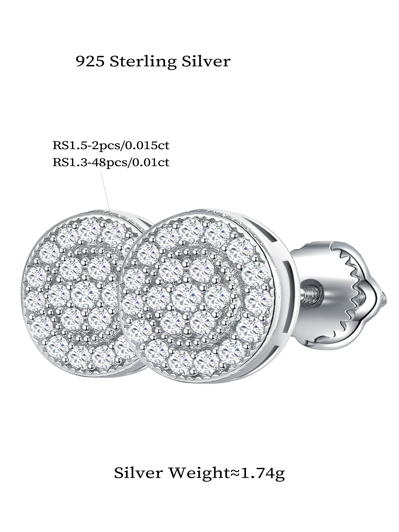 S925 Cluster 925 Sterling Silver Moissanite Stud Earrings Screw Back Unisex Fashionable Gold Diamond Pearl Anniversary Children