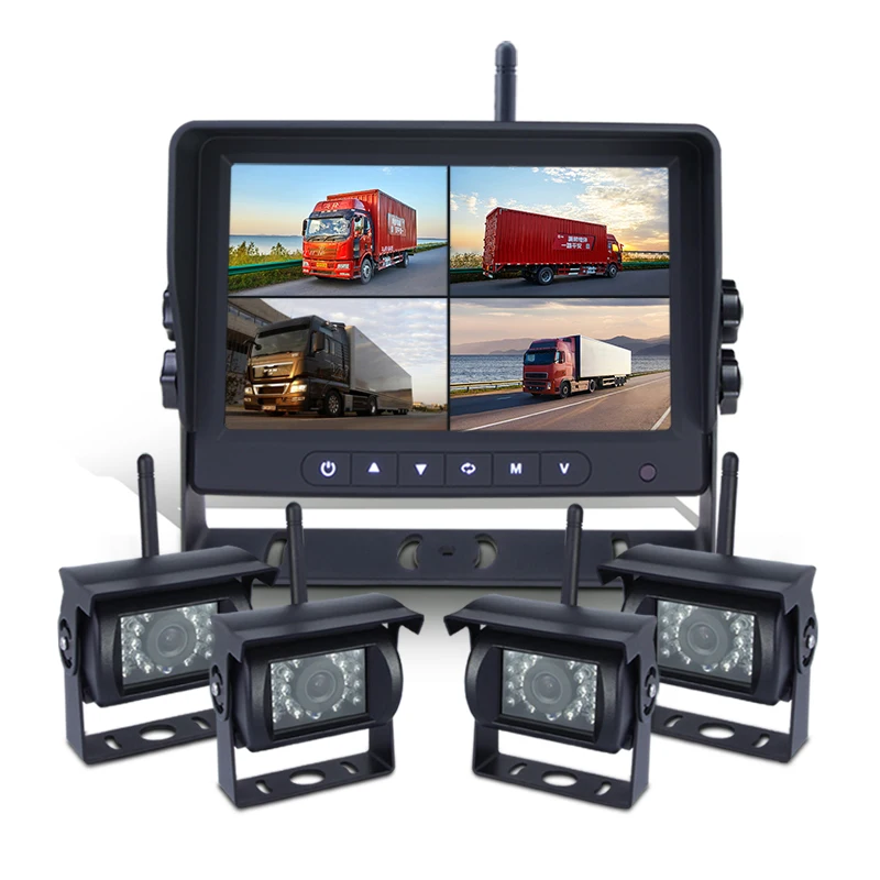 7 inch bus/truck/vr waterproof wireless backup camera system wireless truck camera system
