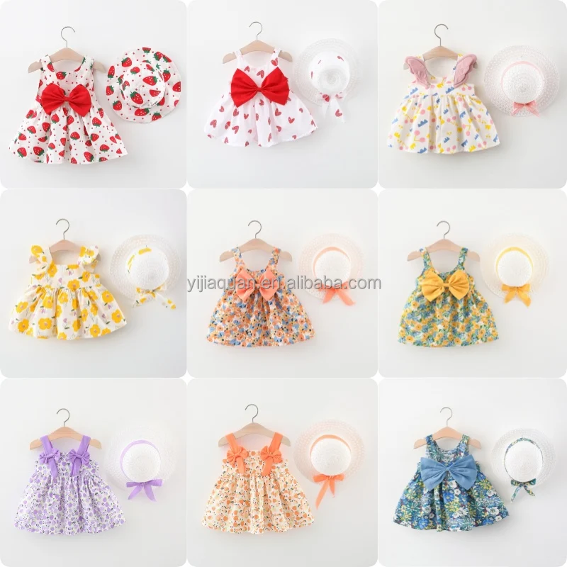 Low price Kids Wear Little Doll Flower Dress Princess Girls Party Dress ages 3 to 15 Summer Casual Ball dress Chiffon