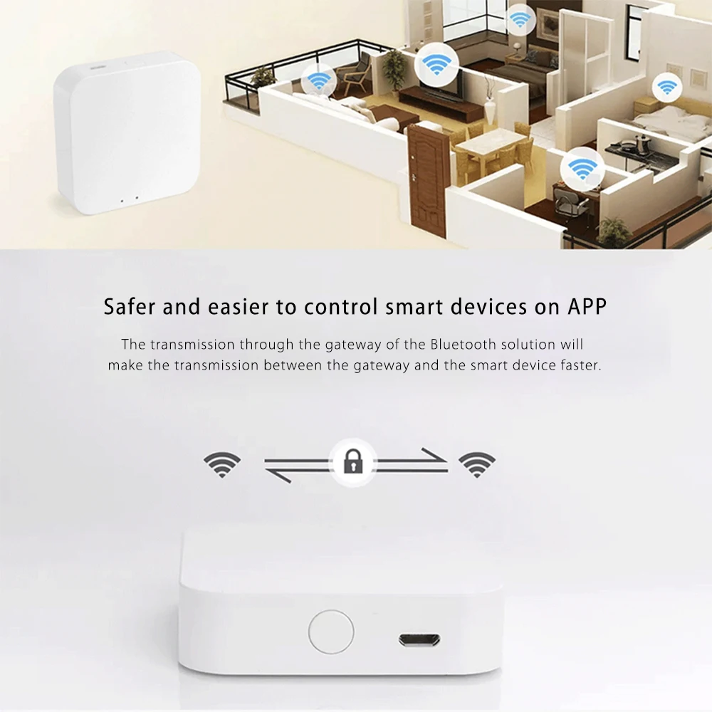 Smart Home Sigmesh Gateway DC5V Host + 0.5m data cable + Adapter Safe and reliable BLE tuya Gateway